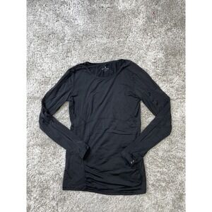 Athleta Shirt Womens Small Black Long Sleeve Performance Stretch Running Workout